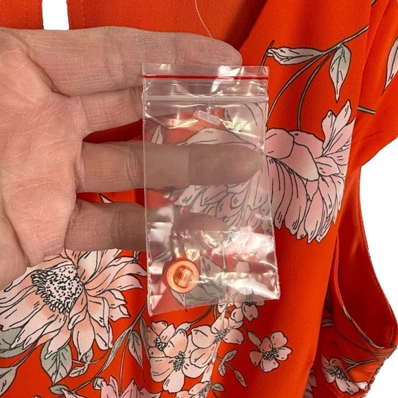 Chris McLaughlin Orange Floral Wide Leg Belted Jumper – Size 16 - Picture 9 of 12